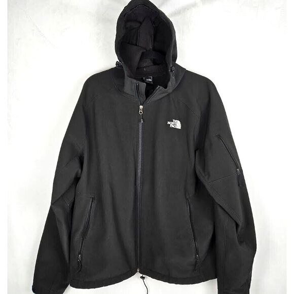 The North Face Other - North Face Mens XL Black Full Zip Jacket Soft Shell Fleece Lined Hood Denali